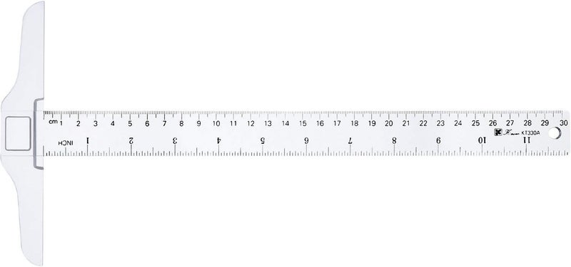 Pangda 12 Inch/ 30 cm Junior T-Square Plastic Transparent T-Ruler for Drafting and General Layout Work (1) - Image 1